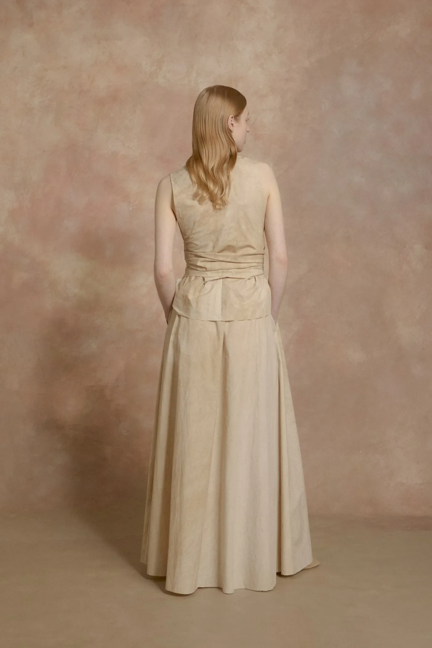 Yoko, fade beige long skirt