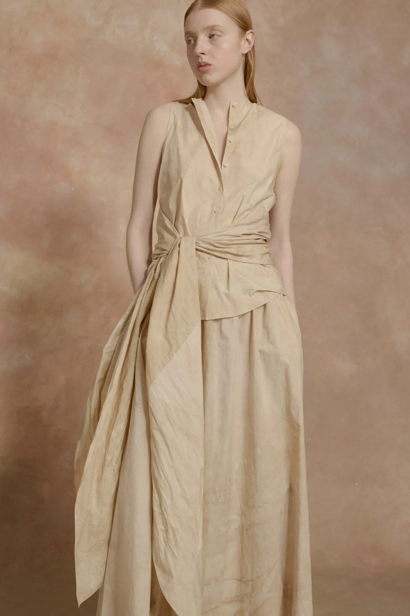 Yoko, fade beige long skirt