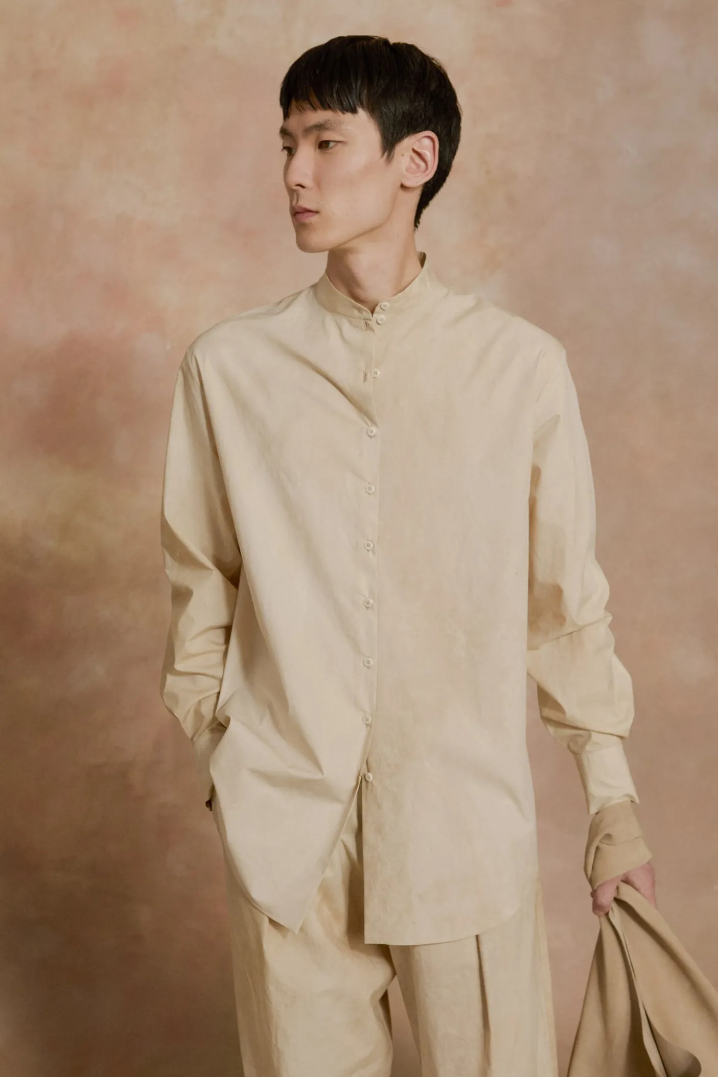 Yoko, fade beige poplin shirt