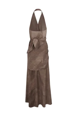 Yoko, fade cocoa halter dress