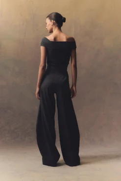 Zaida, graphite silk tulle crop top